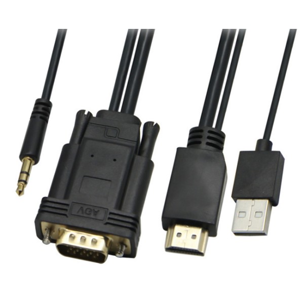 POWERTECH καλώδιο HDMI + USB σε VGA + 3.5...