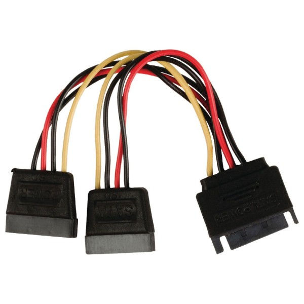 POWERTECH καλώδιο SATA 15pin male σε 2x 1...