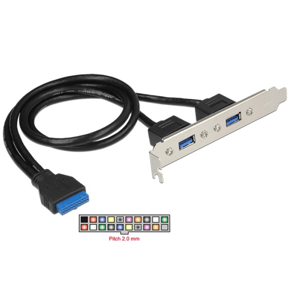 DELOCK Cable USB 3.0 2x Type-A female σε 19pin h...