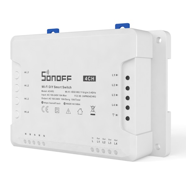 SONOFF Smart Διακόπτης WiFi 4CH R3, 4 θ...