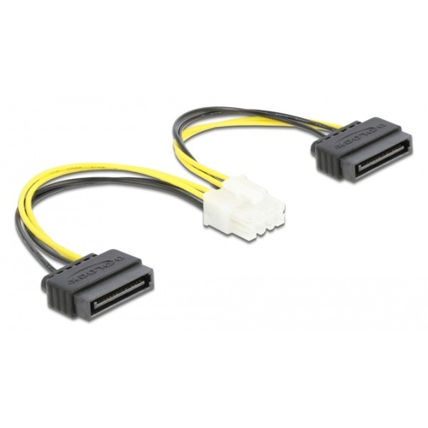 DELOCK καλώδιο EPS 8pin σε 2x SATA 15pin ...