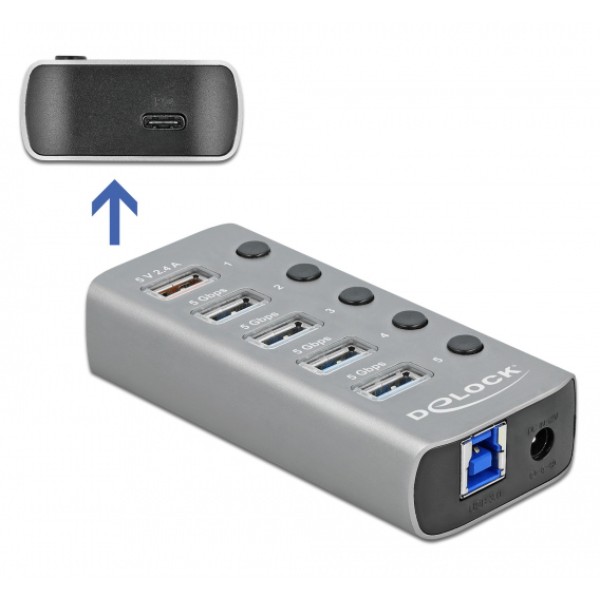 DELOCK USB hub 63263 με διακόπτες, 6x ...