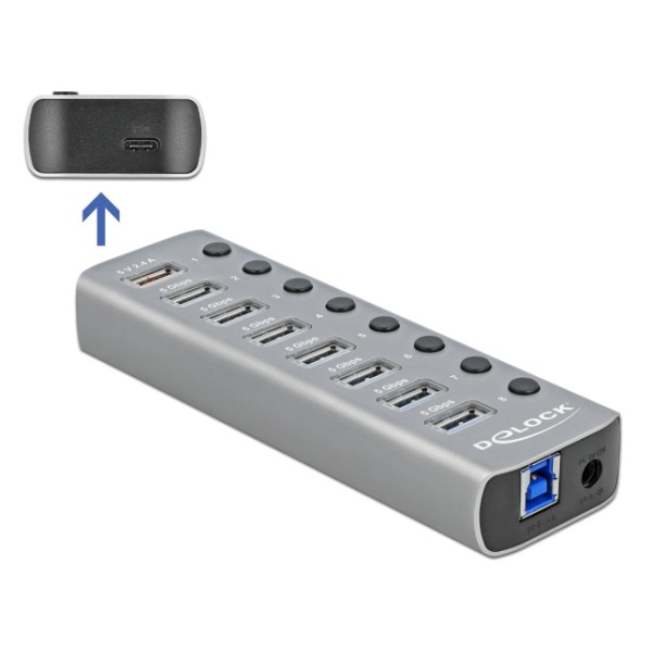 DELOCK USB hub 63264 με διακόπτες, 9x ...