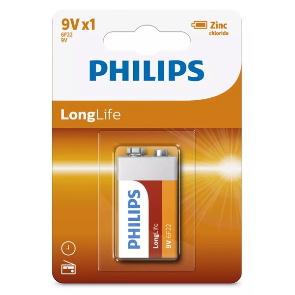 PHILIPS LongLife Zinc chloride μπαταρία 6F...