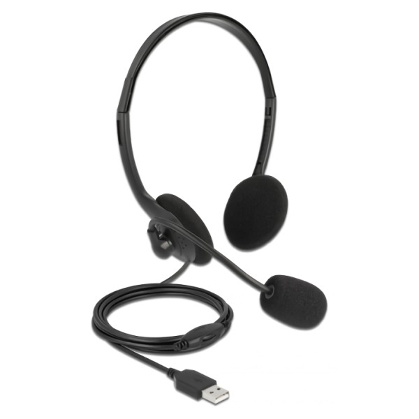 DELOCK headphones με μικρόφωνο 27178, s...