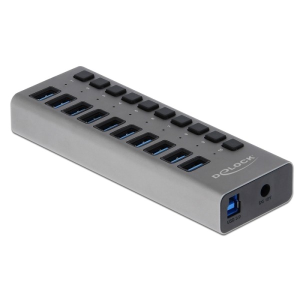 DELOCK USB hub 63670 με διακόπτες, 10x ...