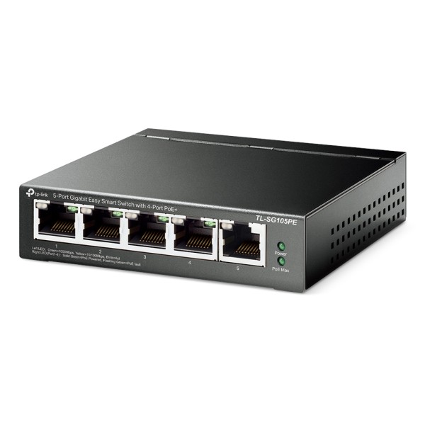 TP-LINK Easy Smart Switch TL-SG105PE, 5-Port Gbit,...