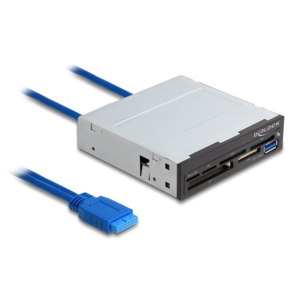 DELOCK USB 19-pin card reader 91759, CF/SD/micro S...