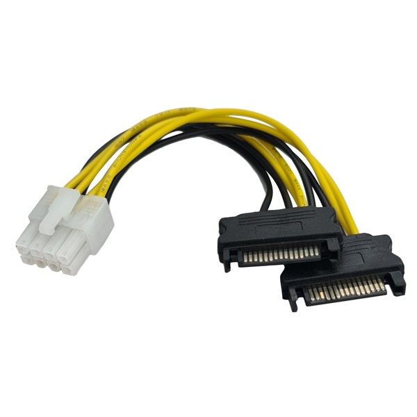 POWERTECH καλώδιο EPS 8pin σε 2x SATA 15p...