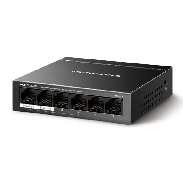 MERCUSYS Desktop Switch MS106LP, 6x 10/100 Mbps, P...