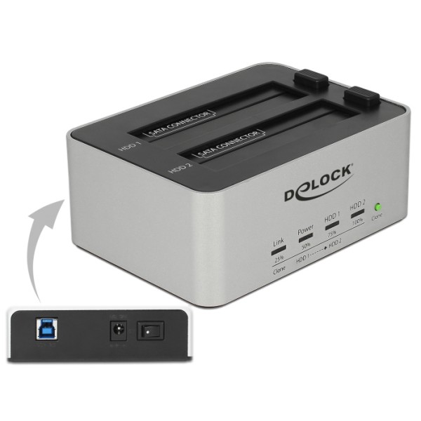 DELOCK docking station 63991, clone function, 2x 2...