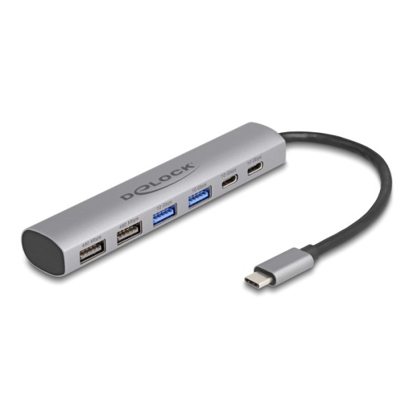 DELOCK USB hub 64232, 6x θυρών, 10Gbps, USB-C...