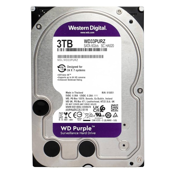 WD σκληρός δίσκος 3.5" Purple Su...