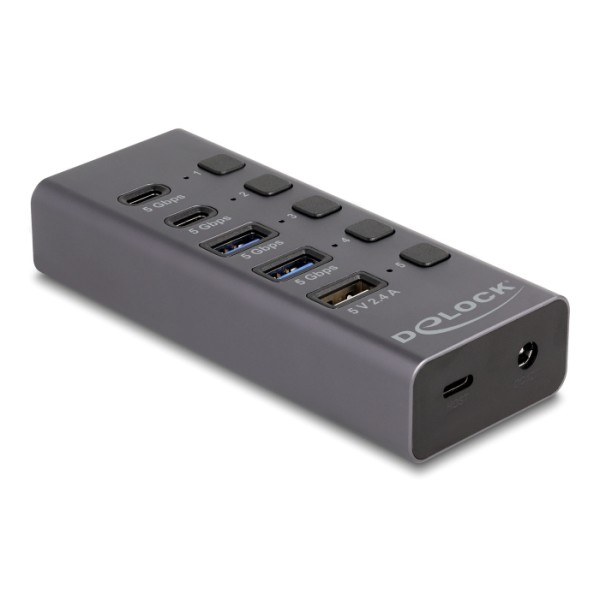 DELOCK USB hub 64248 με διακόπτες, 5x ...