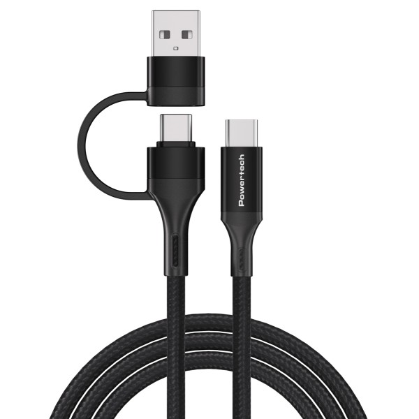 POWERTECH καλώδιο USB + USB-C σε USB-C PT...