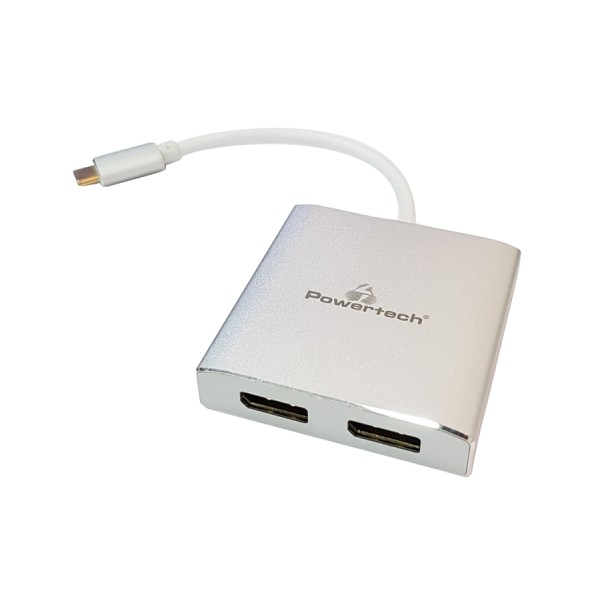 POWERTECH αντάπτορας USB-C σε 2x Displ...