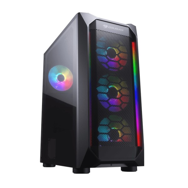 CC-COUGAR Case MX410 Mesh-G RGB Tempered Glass Mid...