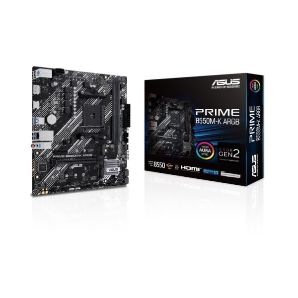 ASUS MOTHERBOARD PRIME B550M-K ARGB ,AM4 ,MATX